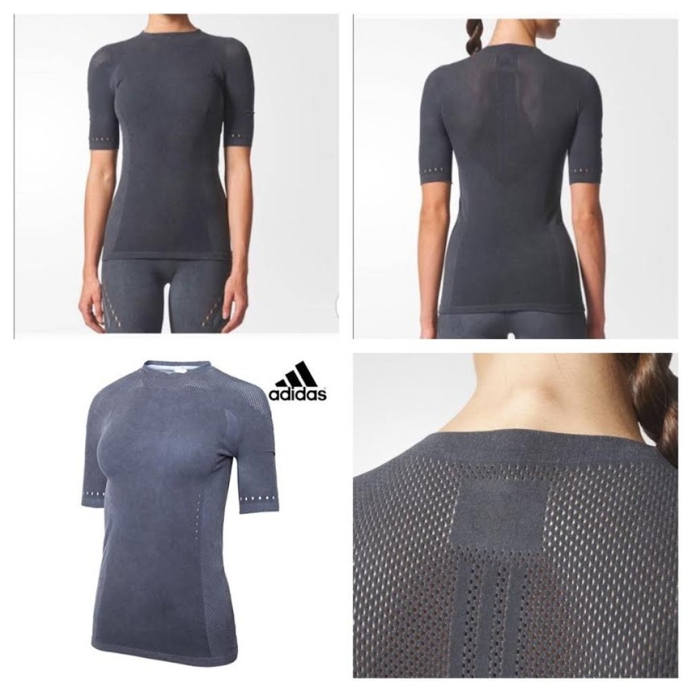 NWT ADIDAS Women S Training Warp knit Seamless Slim Tee CLIMACOOL TOP Gym Run